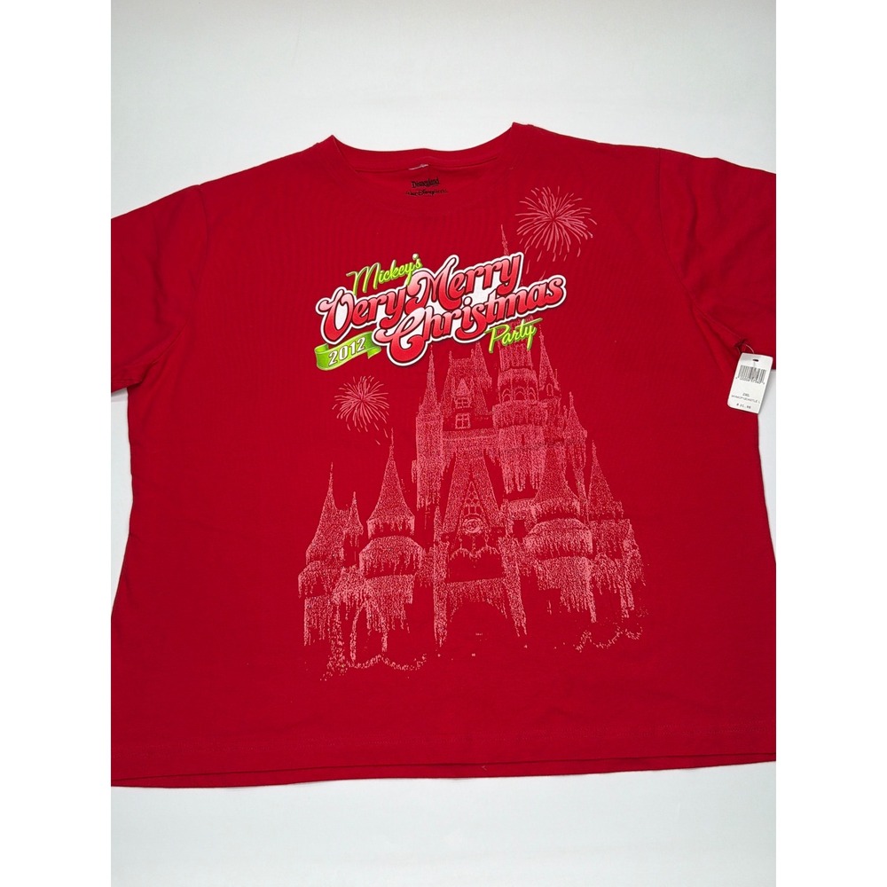 Disney Parks Mickey's Very Merry Christmas Party 2012 Red T-Shirt XXL NWT